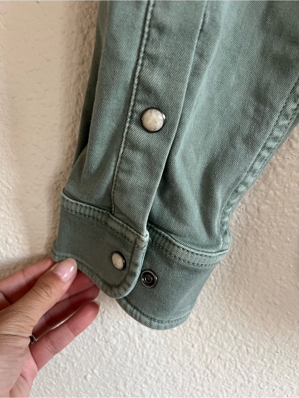 Men's Poncho Sage Brush Ventura Denim Button-Front Work Shirt - Picture 7 of 8